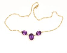 Amethyst-Collier, 585/ooo GG, Brill.