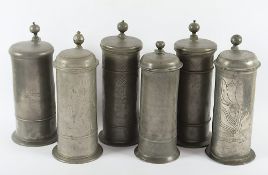 sechs große Humpen, deutsch, 18.Jh.