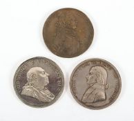 drei Medaillen Preußen, Silber, Bronze, E.18.Jh.