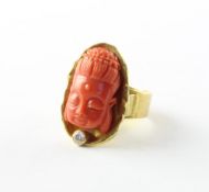Korall-Brillantring, 750/ooo GG