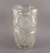 große Vase, Glas, Kubicek, Glasfachschule Eisenbrod, um 1945