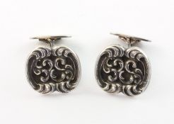 Paar Trachten-Manschettenknöpfe, 925/ooo Silber