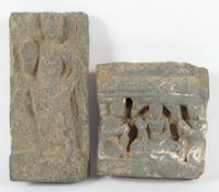 zwei Friesfragmente, grauer Schist, Gandhara, 2./3.Jh.