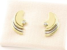 Paar Brillant-Ohrstecker, 585/ooo GG/WG, 4,4g