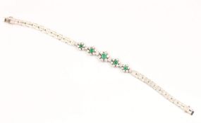 Smaragd-Brillantarmband, 750/ooo WG