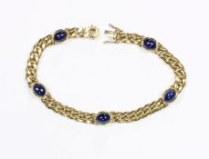 Panzerarmband, 750/ooo GG, Safircabochon
