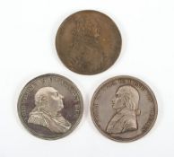 drei Medaillen Preussen, Silber, Bronze, E.18.Jh.