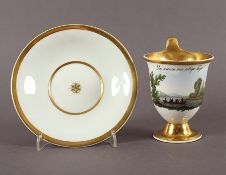 Tasse mit Untertasse, Das waren mir selige Tage, KPM Berlin, 1844-47