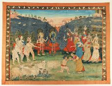 Pichhwai / Pichvai, Krishna und Gopis, Indien
