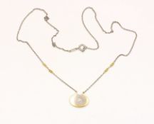 Collier, 950/ooo Platin/GG, Brill.