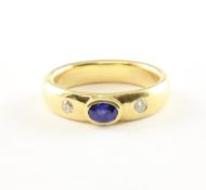 Bandring, 750/ooo GG, Safir u. Brill., 6,5g