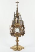 große neogotische Turmmonstranz, vergoldet, Camille Esser, Weert, 1898