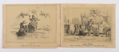 Achenbach, Andreas (1815-1910), zwei Lithos, 