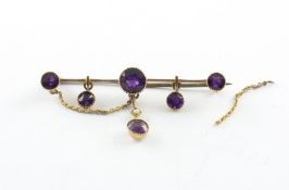 Amethystbrosche, 9 ct.