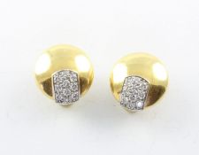 Paar Ohrclips, 750/ooo GG, Brillanten, 17,8g