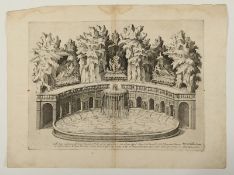 Garten Villa d'Este in Tivoli, Kupferstich von Paolo Graziani, ungerahmt