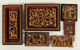 sechs Paneele, Holz, China, 19./20.Jh.