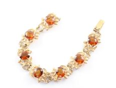 Citrinarmband, 375/ooo RG, 26,4g