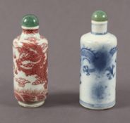 zwei Snuff bottle, Porzellan, China