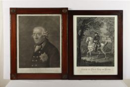 zwei Kupferstiche, Friedrich der Große, R.