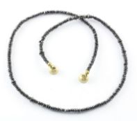 Diamantkette, 585/ooo GG Schließe, schwarze Diamanten