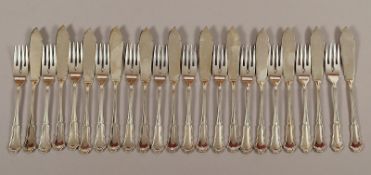 Fischbesteck für zwölf Personen, 800/ooo, Modell 