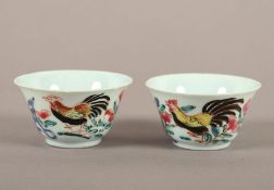 zwei Koppchen, Porzellan, famille rose, China, 18.Jh.