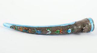 Fingernagelschoner, Silber, farbig emailliert, China