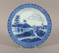 Teller, Porzellan, Ansicht Scheveningen, Japan, 18.Jh.
