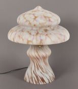 Tischlampe, Glas, besch., neuzeitlich