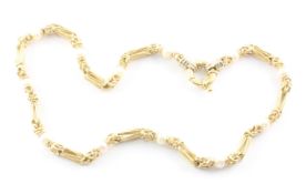 Kette, 585/ooo GG, Perlen, 35,3g