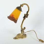 Tischlampe, Bronze, Muller, um 1920