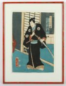 Farbholzschnitt, Utagawa kunisada, Oban, gerahmt