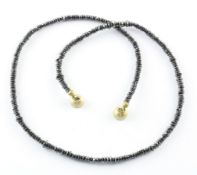 Diamantkette, 585/ooo GG Schließe, schwarze Diamanten