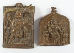 zwei Votivtafeln, Bronze, Indien