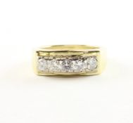 Brillantring, 585/ooo GG, 5 Brillanten von ca. 0,80 ct., 6,1g