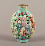 Snuff bottle, Porzellan, famille rose, China