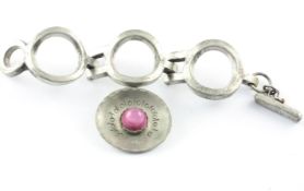 Zinn-Schmuck, Armband und Brosche, Dänemark 1960er Jahre
