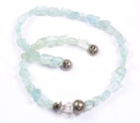 Aquamarinkette, Silber, Magnetschließe