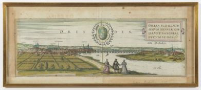 Dresden, kolorierter Kupferstich, Braun & Hogenberg, R.