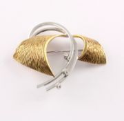 Diamantbrosche, 585/ooo WG/GG, 6,1g