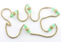 Kette, 585/ooo GG, Chrysopraskugeln, 42g