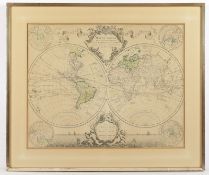 Weltkarte, Mappe Monde, Mortier, 18.Jh.