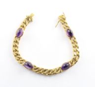 Amethyst-Panzerarmband, 750/ooo GG, 53,4g