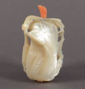 Snuffbottle, Perlmutt, Koralle, China