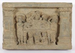 Architekturrelief, grauer Schist, Pakistan, Gandhara, 2./3.Jh.