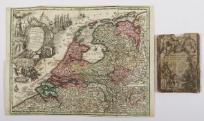 Reise-Karte Niederlande, Kupferstich, Seutter, in Etui