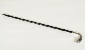 Spazierstock, Griff Silber 800/ooo, deutsch, um 1900