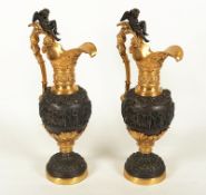 Paar sehr große Prunkkannen, Bronze, Clodion, Frankreich, E.19.Jh.