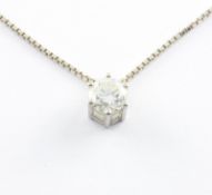 Brillantanhänger an Kette, 750/ooo WG, 4,1g